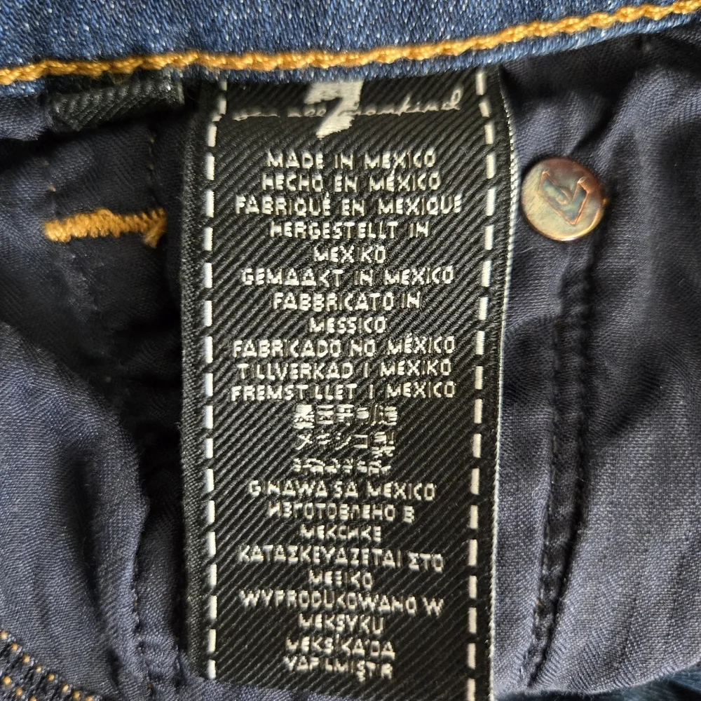 7 For All Mankind Button Fly Skinny Jeans | Premium Denim, Size ~28 - Picture 9 of 11